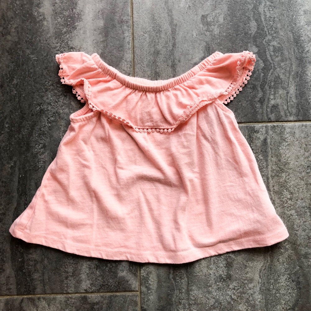 Peach off the shoulder girls top